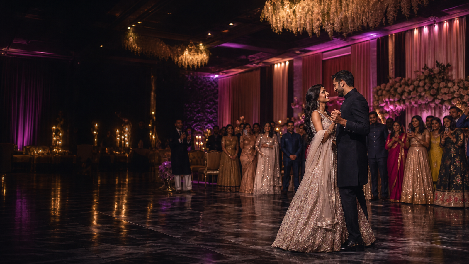 An elegant Indian wedding reception
